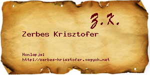 Zerbes Krisztofer névjegykártya